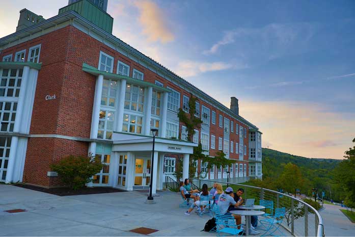 beautiful campus building at sunrise