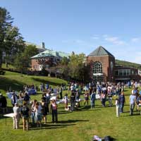 students at outdoor festival