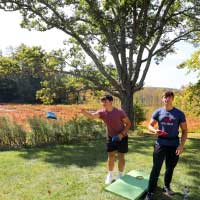 students playing Cornhole