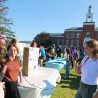 students at outdoor festival