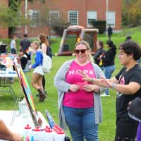 students at outdoor festival