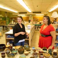 women working on ceramics