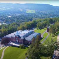 campus and beautiful mountains